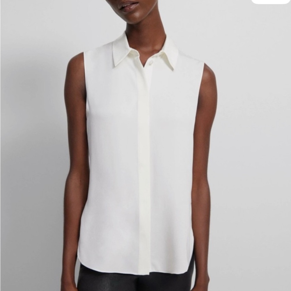 Silk Theory Ivory Sleeveless Blouse